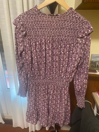 Vestido Mango Morado Estampado