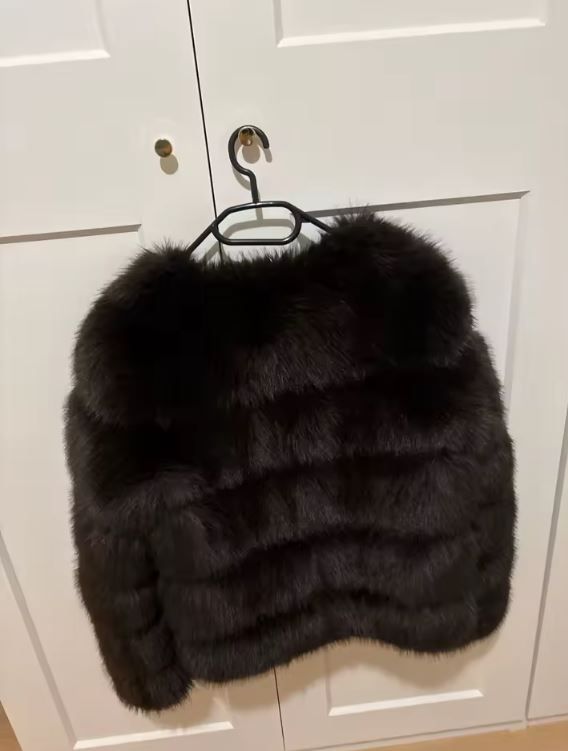 Abrigo Piel Sintética Negro