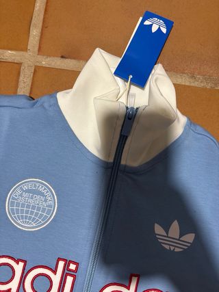 Sudadera Adidas Azul y Blanca