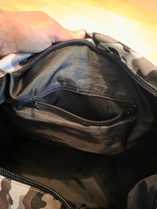 Borsone Leone Camouflage Grigio Bianco