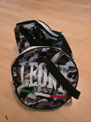 Borsone Leone Camouflage Grigio Bianco