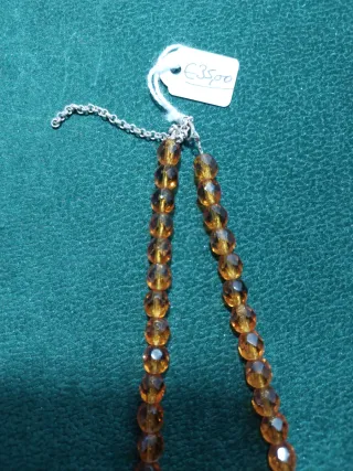 Collar Cuentas Cristal ambarino