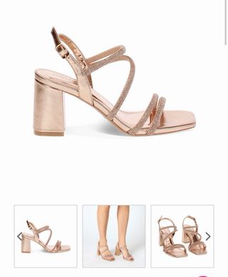 Sandalo donna tacco 7,5 cm, oro rosa