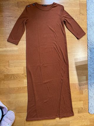 Vestido premamá marrón largo