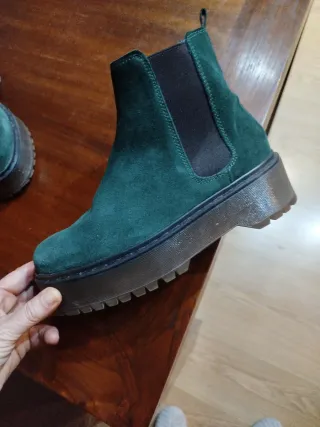 Botas de piel verde