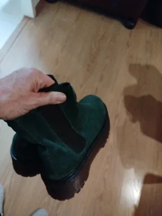 Botas de piel verde