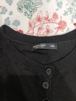 SHEIN CURVE Cárdigan Negro Talla 1XL