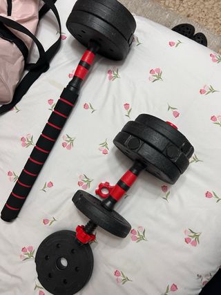 Manubri regolabili e barra di pesi