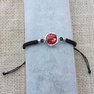 Pulsera Plata y Macramé Cristal SW Paparadcha