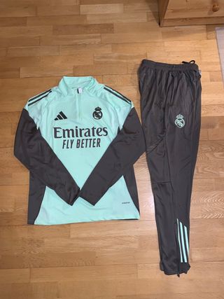 Chándal Real Madrid Adidas Training Verde/Gris
