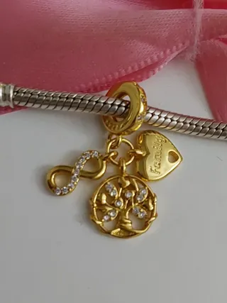 Colgante Plata S925 Infinito Árbol Familia