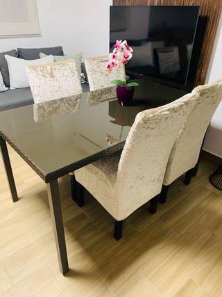 Tavolo da Pranzo in Cristallo Affumicato Marrone