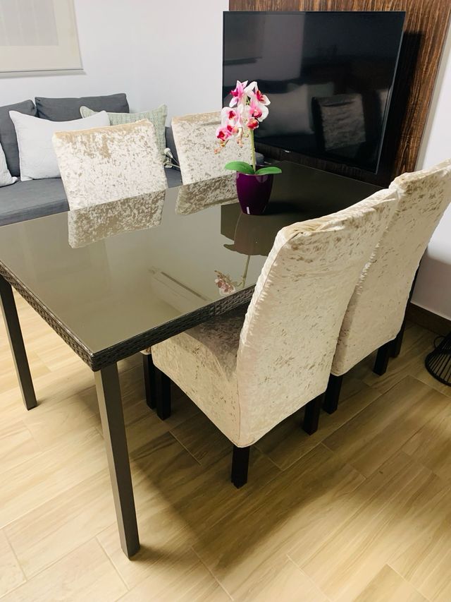 Tavolo da Pranzo in Cristallo Affumicato Marrone