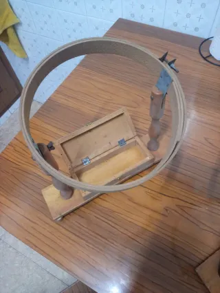 Bastidor tela madera con cajón antiguo de 20 cm