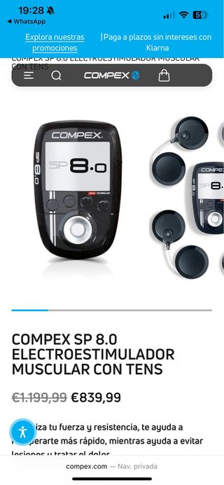 Compex SP 8.0 Electroestimulador Muscular