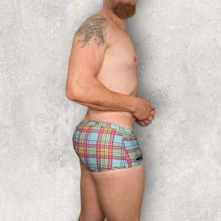 Bañador cuadros multicolor