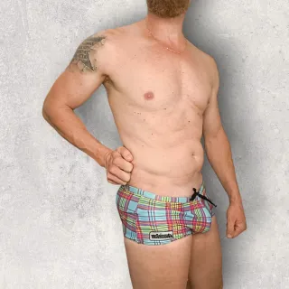 Bañador cuadros multicolor