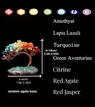 Árbol de la suerte de piedras naturales