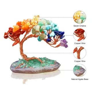 Árbol de la suerte de piedras naturales