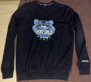 Sudadera Kenzo Negra con Tigre Bordado