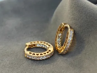 Pendientes de Plata con sello de garantía dorados