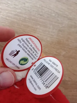 Orsetto peluche Belros fragola