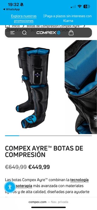 botas de compresión compex ayre