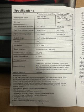 Inversor FLAMEZUM 3500W Onda Pura 12V 220V
