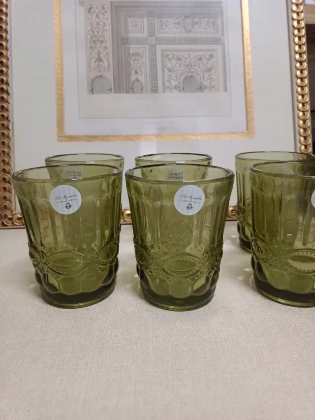 Set 6 Vasos La Cartuja de Sevilla Verdes