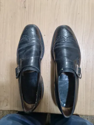 Zapatos ingleses hebilla negros T41