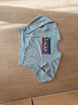 Felpa Levi's ragazza grigia con paillettes