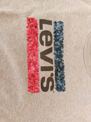 Felpa Levi's ragazza grigia con paillettes