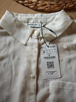 Blusa Stradivarius Blanca Talla M Con etiquetas