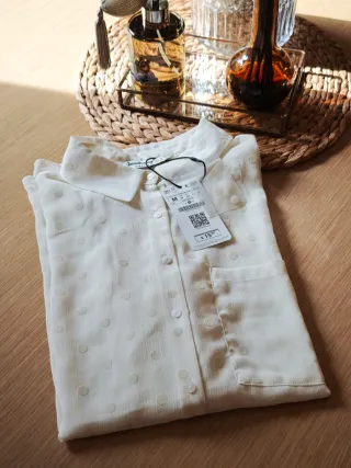 Blusa Stradivarius Blanca Talla M Con etiquetas