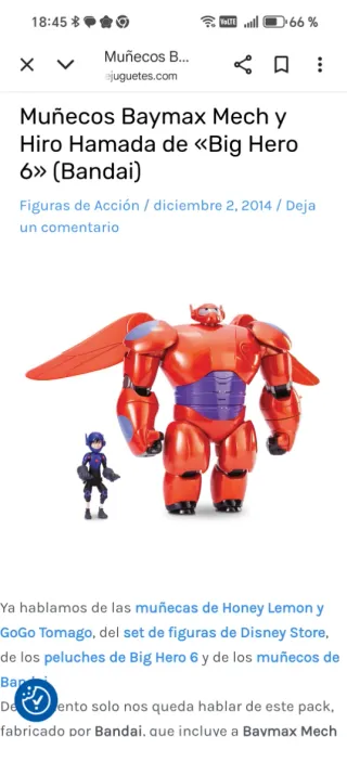 Baymax y Hiro Hamada Figura Juguete