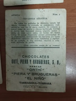 Lote 9 cromos vintage Choc. Ortí - Viviendas