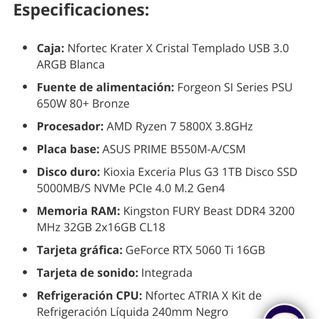 Ordenador Sobremesa PcCom Ready AMD Ryzen 7 5800X