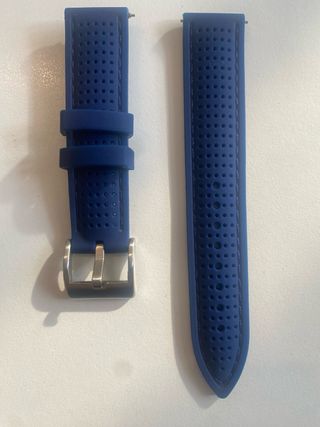 Cinturino silicone20mm bucherellato blu waterproof