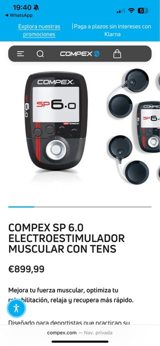 Compex SP 6.0 Electroestimulador Muscular