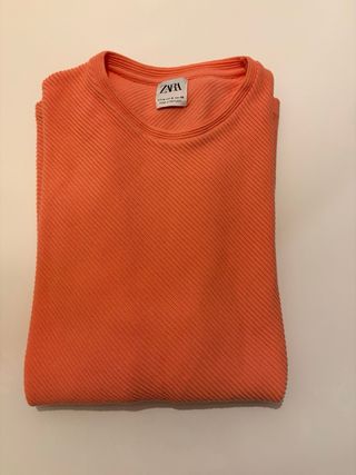 Jersey Zara Naranja Texturizado