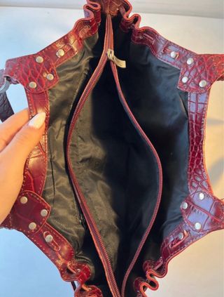 Borsa Maxima Milano Bordeaux Coccodrillo