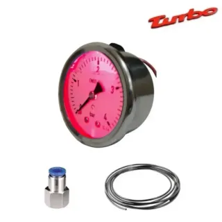 KIT MANOMETRO 52mm PRESIÓN TURBO 4 bar LED ROJO