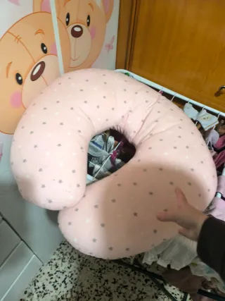 Cojín de lactancia rosa estrellas Sin uso