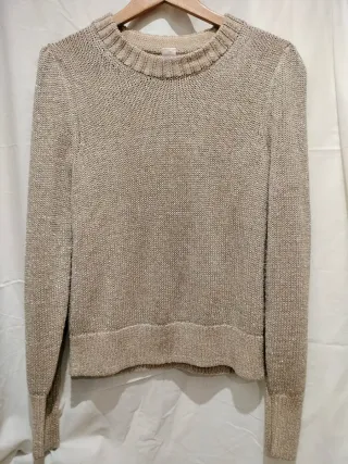 Jersey beige con hilos dorados