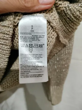 Jersey beige con hilos dorados