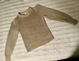 Jersey beige con hilos dorados