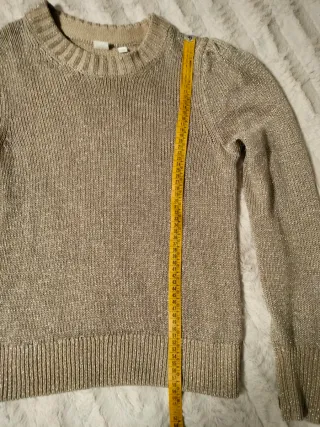 Jersey beige con hilos dorados