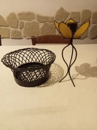 Cesto decorativo centrotavola con portacandela