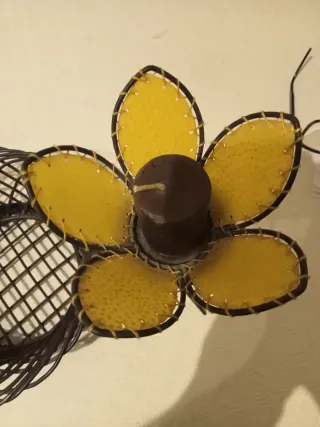 Cesto decorativo centrotavola con portacandela