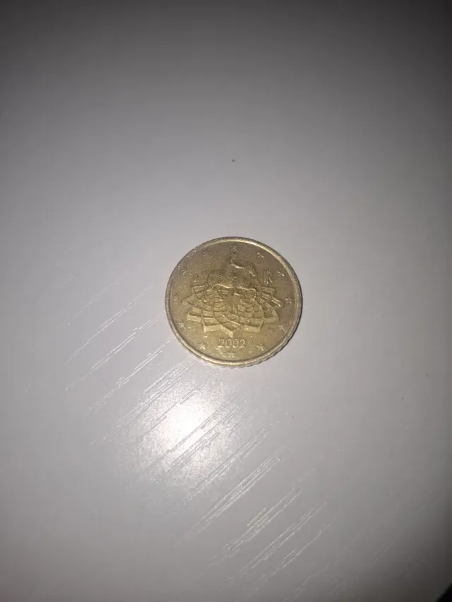 Moneda 50 céntimos Italia 2002